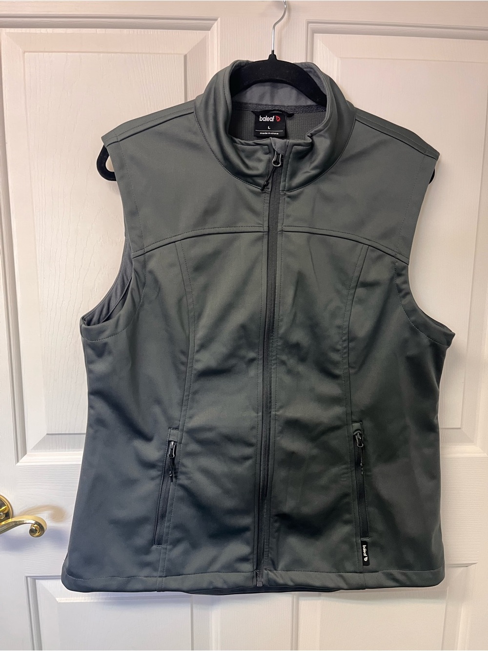 Baleaf Women's Dark Charcoal Softshell Vest - Full Zip, High Collar